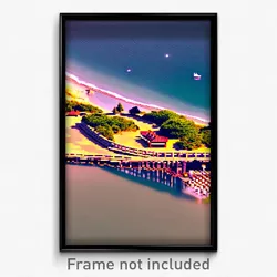 Pixel Art Poster - Pleasant Bay (8 Bit Psychedelic Trippy Video Game Print)