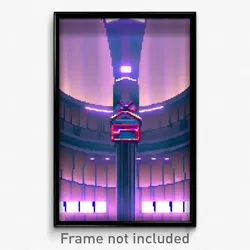 Pixel Art Poster - Superficial Vault (8 Bit Psychedelic Trippy Video Game Print)