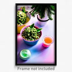 Pixel Art Poster - Evergreen Bubble Tea (8 Bit Psychedelic Video Game Print)