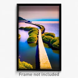 Pixel Art Poster - Gorgeous Causeway (8 Bit Psychedelic Trippy Video Game Print)