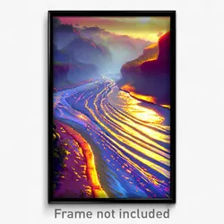 Pixel Art Poster - Fluid River (8 Bit Psychedelic Trippy Weird Video Game Print)