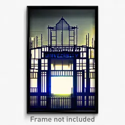 Pixel Art Poster - Complex Wire Frame University (8 Bit Video Game Print)