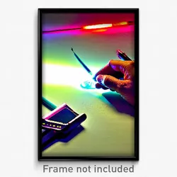 Pixel Art Poster - Electric Pen (8 Bit Psychedelic Trippy Video Game Print)