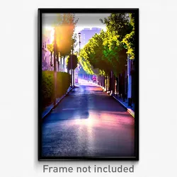 Pixel Art Poster - Dense Street (8 Bit Psychedelic Trippy Video Game Print)
