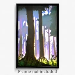 Pixel Art Poster - Subtle Forest (8 Bit Psychedelic Trippy Video Game Print)