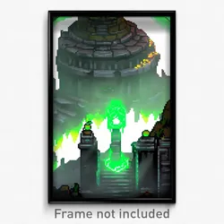 Pixel Art Poster - Slimy Tomb (8 Bit Psychedelic Trippy Weird Video Game Print)