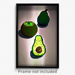 Pixel Art Poster - Puny Avocado (8 Bit Psychedelic Trippy Video Game Print)