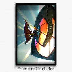 Pixel Art Poster - Gigantic Shield (8 Bit Psychedelic Trippy Video Game Print)