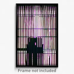 Pixel Art Poster - Digital Wire Frame Inlet (8 Bit Psychedelic Video Game Print)