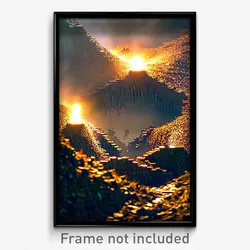 Pixel Art Poster - Deadly Trenches (8 Bit Psychedelic Trippy Video Game Print)