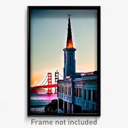 Pixel Art Poster - Famous San Francisco (8 Bit Psychedelic Video Game Print)