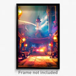 Pixel Art Poster - Antique Dreamscape (8 Bit Psychedelic Video Game Print)