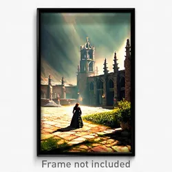 Pixel Art Poster - Worldly Friary (8 Bit Psychedelic Trippy Video Game Print)