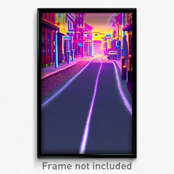 Pixel Art Poster - Detailed Thoroughfare (8 Bit Psychedelic Video Game Print)
