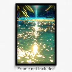 Pixel Art Poster - Sparkling Lagoon (8 Bit Psychedelic Trippy Video Game Print)