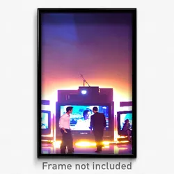 Pixel Art Poster - Bustling Television (8 Bit Psychedelic Video Game Print)