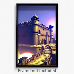 Pixel Art Poster - Realistic Fort (8 Bit Psychedelic Trippy Video Game Print)