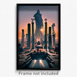 Pixel Art Poster - Gigantic Boneyard (8 Bit Psychedelic Trippy Video Game Print)