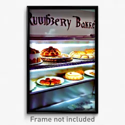Pixel Art Poster - Rubbery Bakery (8 Bit Psychedelic Trippy Video Game Print)