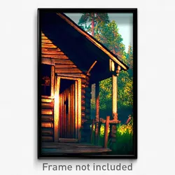 Pixel Art Poster - Old Cabin (8 Bit Psychedelic Trippy Weird Video Game Print)