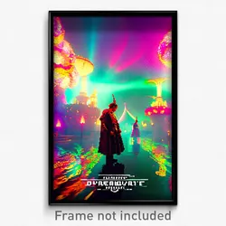 Pixel Art Poster - Flamboyant Dreamscape (8 Bit Psychedelic Video Game Print)