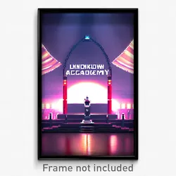 Pixel Art Poster - Unknown Academy (8 Bit Psychedelic Trippy Video Game Print)