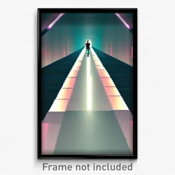 Pixel Art Poster - Imperfect Catwalk (8 Bit Psychedelic Trippy Video Game Print)