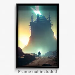 Pixel Art Poster - Warlike Mine (8 Bit Psychedelic Trippy Video Game Print)