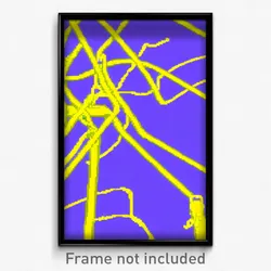 Pixel Art Poster - Yellow Wire (8 Bit Psychedelic Trippy Weird Video Game Print)