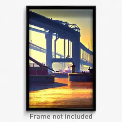 Pixel Art Poster - Negligible Port (8 Bit Psychedelic Trippy Video Game Print)