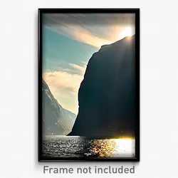 Pixel Art Poster - Impressive Fjord (8 Bit Psychedelic Trippy Video Game Print)