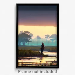 Pixel Art Poster - Tan Marsh (8 Bit Psychedelic Trippy Weird Video Game Print)