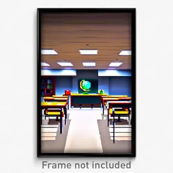 Pixel Art Poster - Acclaimed Classroom (8 Bit Psychedelic Video Game Print)