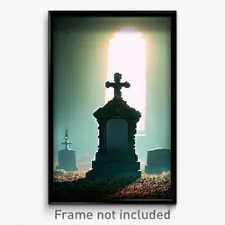 Pixel Art Poster - Worldly Grave (8 Bit Psychedelic Trippy Video Game Print)