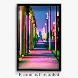 Pixel Art Poster - Clear Avenue (8 Bit Psychedelic Trippy Video Game Print)