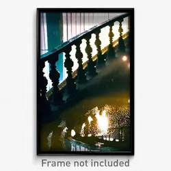 Pixel Art Poster - Damp Balustrade (8 Bit Psychedelic Trippy Video Game Print)