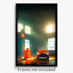 Pixel Art Poster - Orange Hospice (8 Bit Psychedelic Trippy Video Game Print)