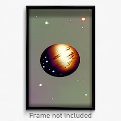 Pixel Art Poster - Harmonious Jupiter (8 Bit Psychedelic Video Game Print)