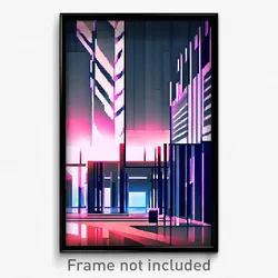 Pixel Art Poster - Fluid Modern Architecture (8 Bit Video Game Print)