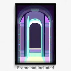 Pixel Art Poster - Square Portal (8 Bit Psychedelic Trippy Video Game Print)
