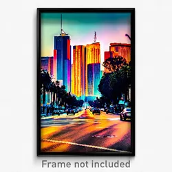 Pixel Art Poster - Vivacious Los Angeles (8 Bit Psychedelic Video Game Print)