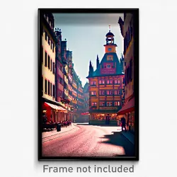 Pixel Art Poster - Silly German City (8 Bit Psychedelic Trippy Video Game Print)