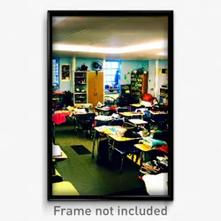 Pixel Art Poster - Cluttered Middle School (8 Bit Psychedelic Video Game Print)