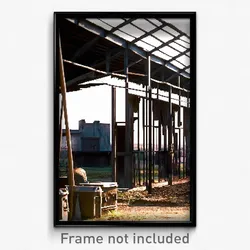 Pixel Art Poster - Rundown Stable (8 Bit Psychedelic Trippy Video Game Print)