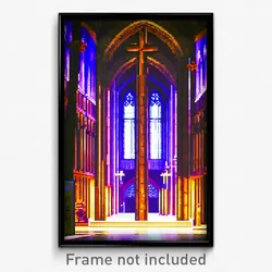 Pixel Art Poster - Normal Cathedral (8 Bit Psychedelic Trippy Video Game Print)