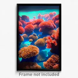 Pixel Art Poster - Famous Coral Reef (8 Bit Psychedelic Trippy Video Game Print)