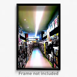 Pixel Art Poster - Dense Comic Book Store (8 Bit Psychedelic Video Game Print)
