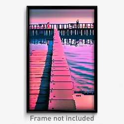Pixel Art Poster - Buoyant Jetty (8 Bit Psychedelic Trippy Video Game Print)