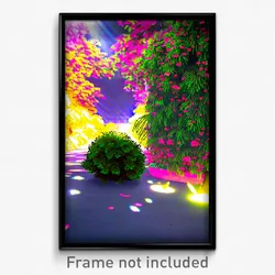 Pixel Art Poster - Virtual Bush (8 Bit Psychedelic Trippy Video Game Print)