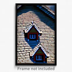 Pixel Art Poster - Humble Dormer (8 Bit Psychedelic Trippy Video Game Print)